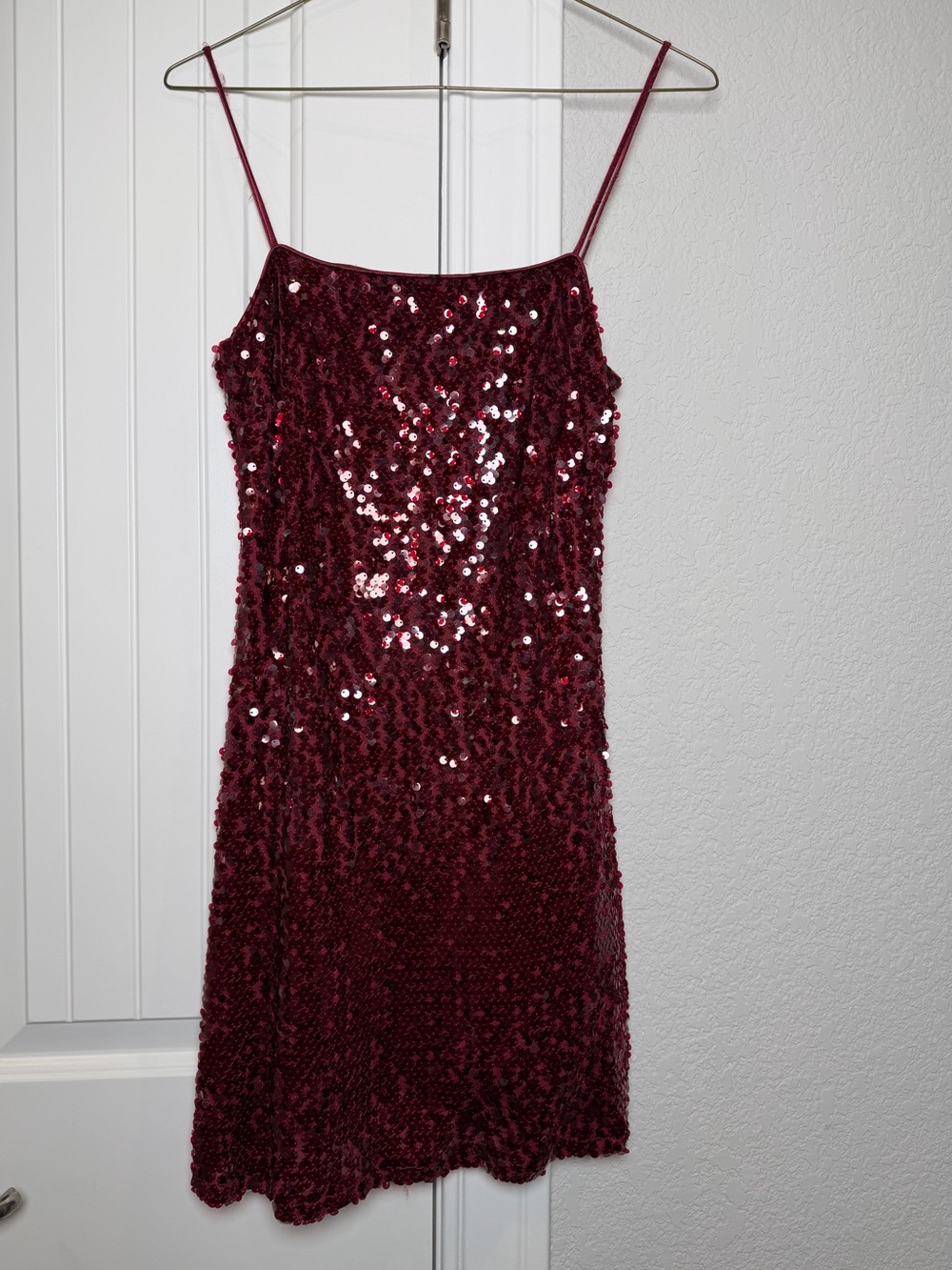 Altar'd State Burgundy Sequin Slip Dress